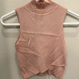 Pink Sleeveless Ribbed Top